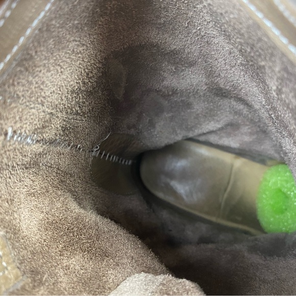 FRYE Womens 8 US Distressed Leather Block Heeled Mid-Calf Boots Western Biker - Picture 7 of 15